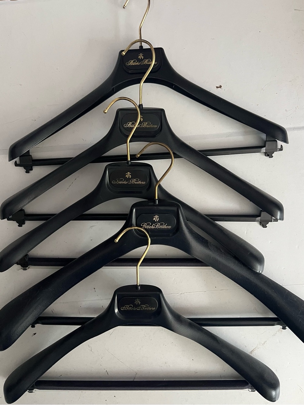 Brooks Brothers Black Closet Suit Hangers with Brass Hooks (Set of 5)